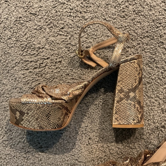 Gianvito Rossi Vintage Python Snakeskin leather platform heels shoes sz 39.5 - Picture 5 of 12